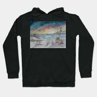 lighthouse beach art print Hoodie